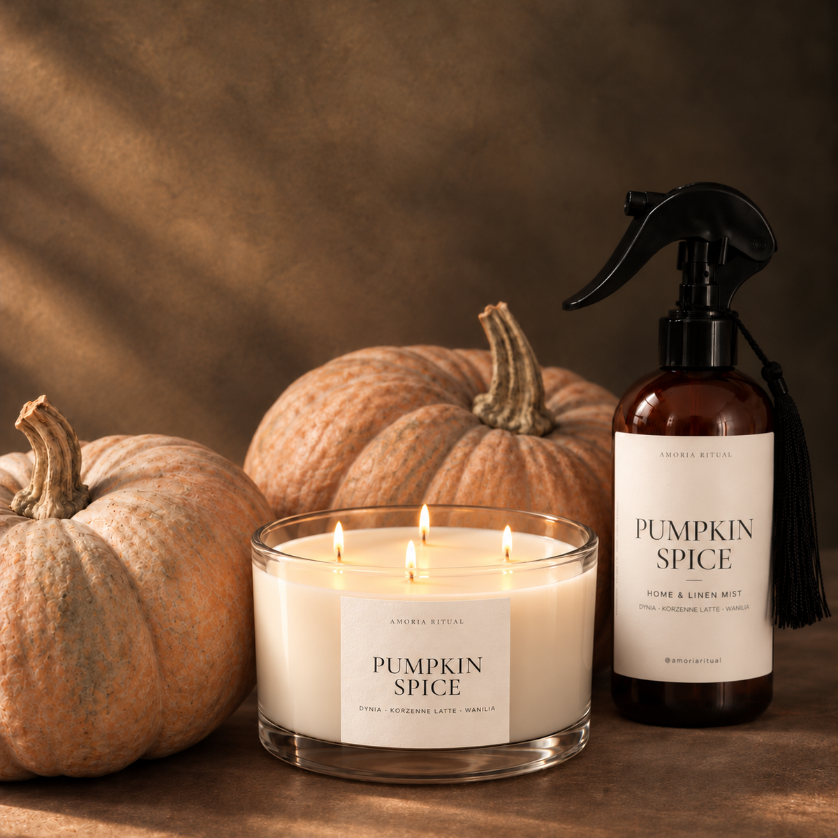 Zestaw Home Spray + świeca XL AMORIA | Pumpkin Spice