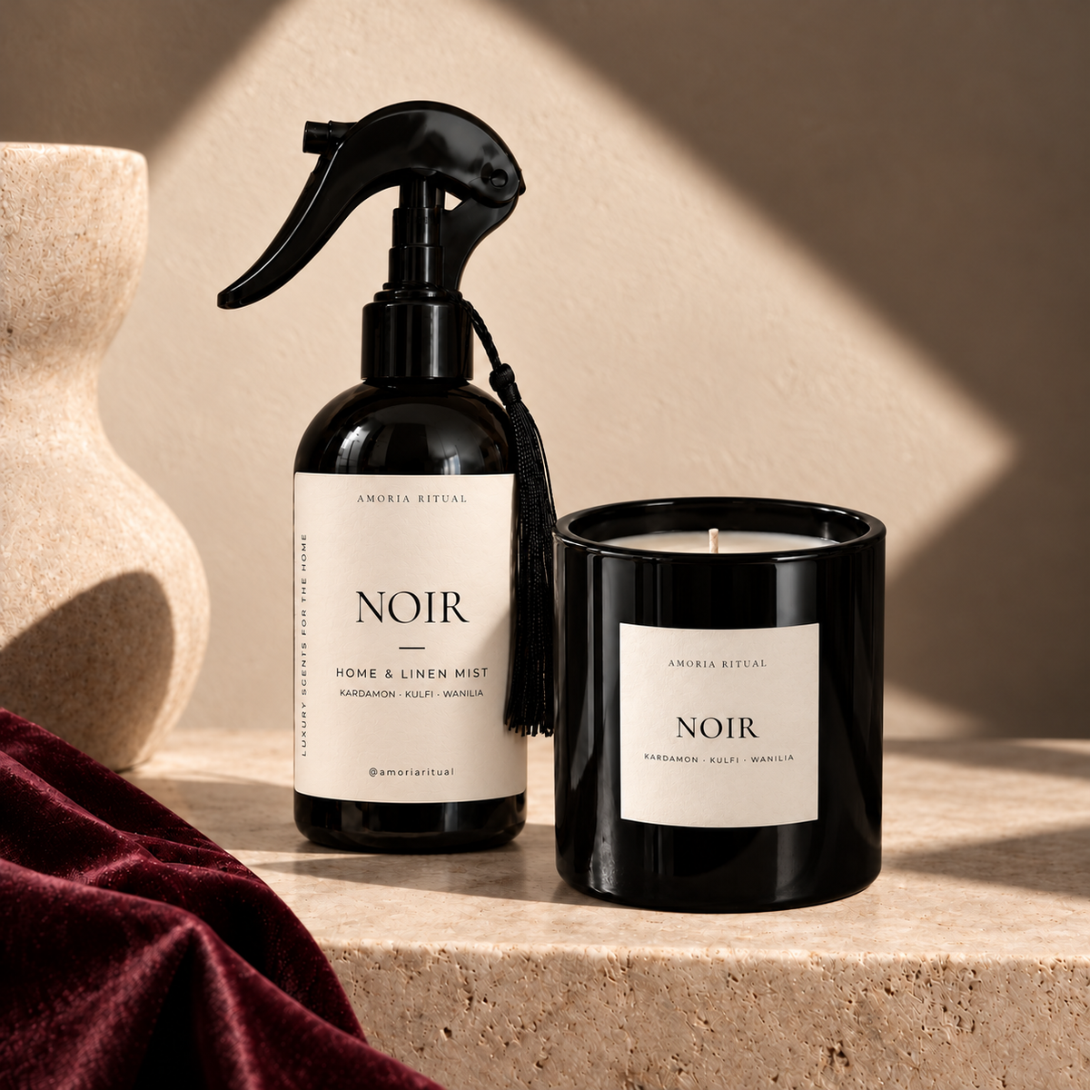 Zestaw NOIR – świeca 280 ml + home spray 250 ml