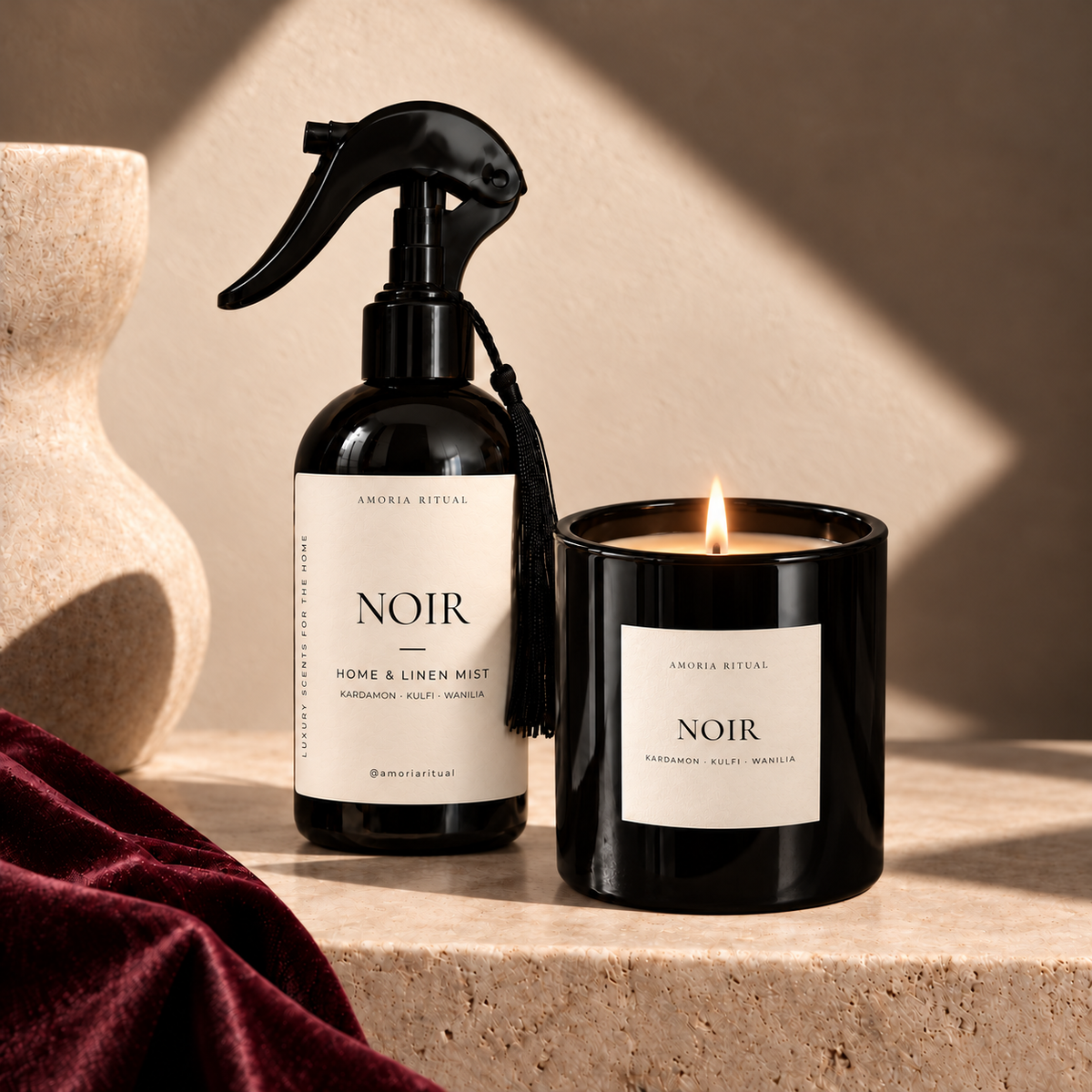 Zestaw NOIR – świeca 280 ml + home spray 250 ml
