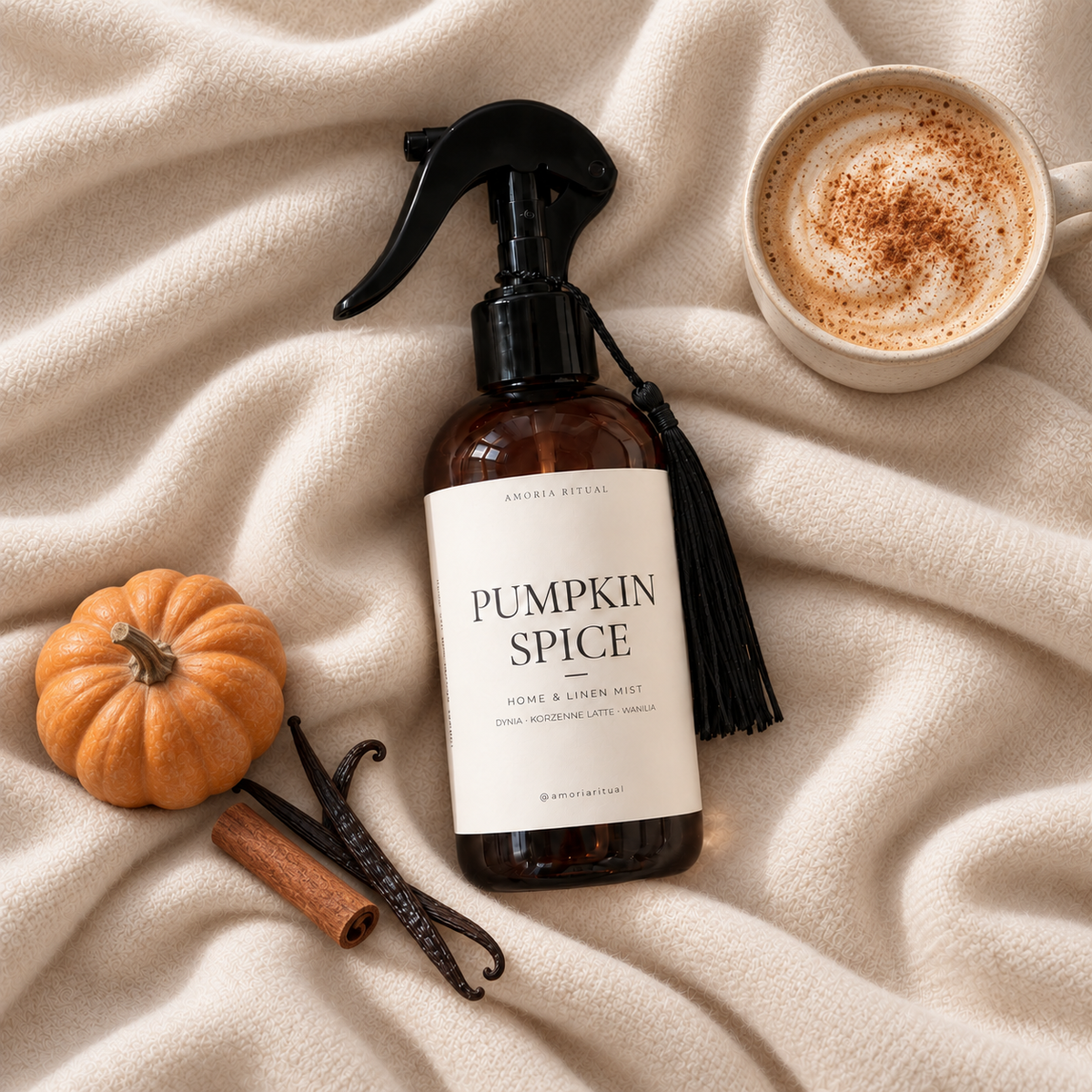 Luksusowy zapach do wnętrz AMORIA | PUMPKIN SPICE – home spray 250ml