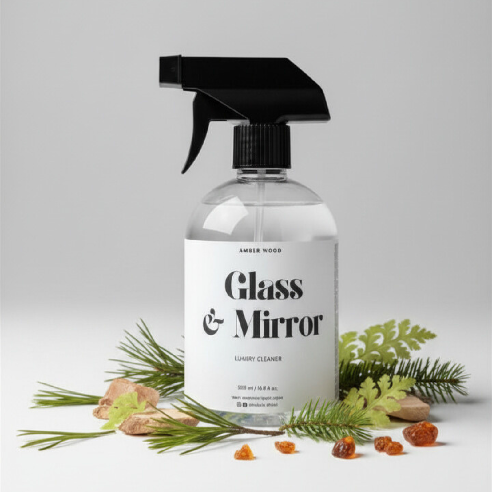 Luxury Glass & Mirror Cleaner 500ml | Amber Wood | AMORIA