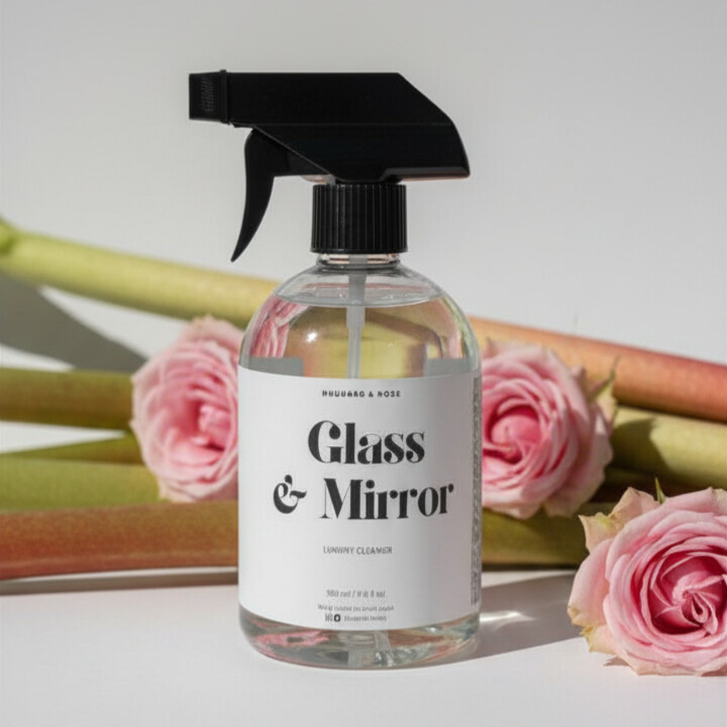 Luxury Glass & Mirror Cleaner 500ml | Rhubarb&Rose | AMORIA