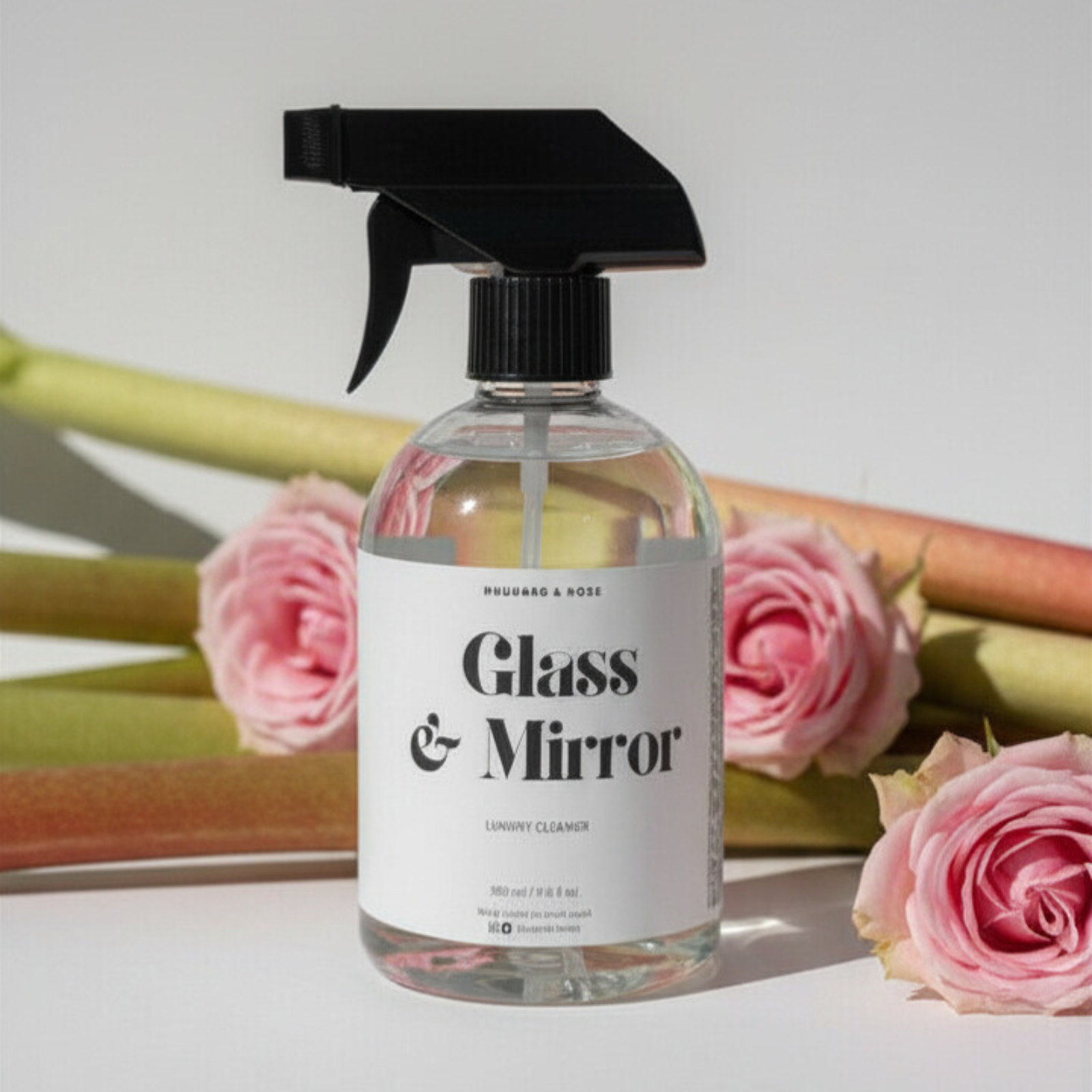 Luxury Glass & Mirror Cleaner 500ml | Rhubarb&Rose | AMORIA