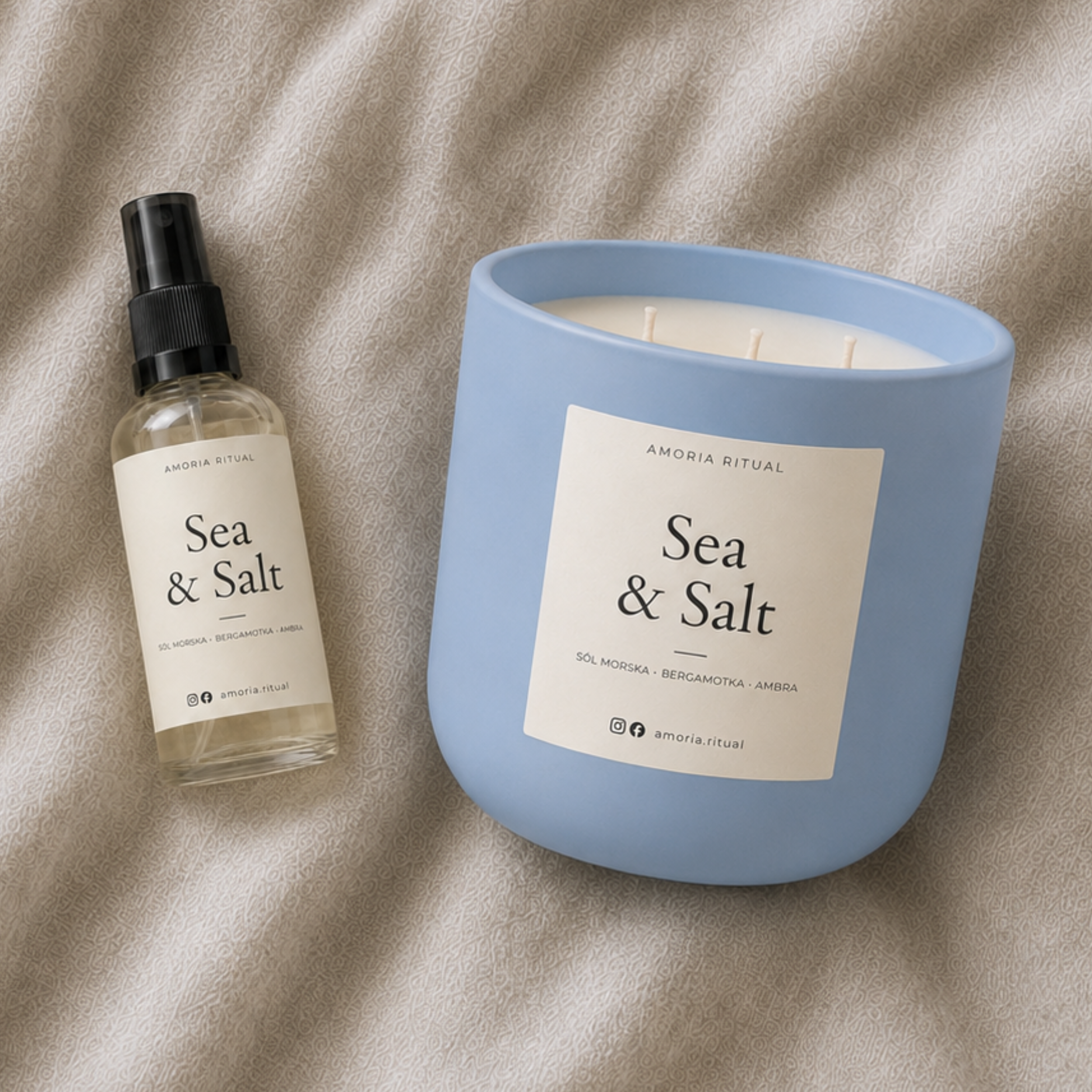 ZESTAW Home spray 50ml + świeca 600ml - SEA & SALT