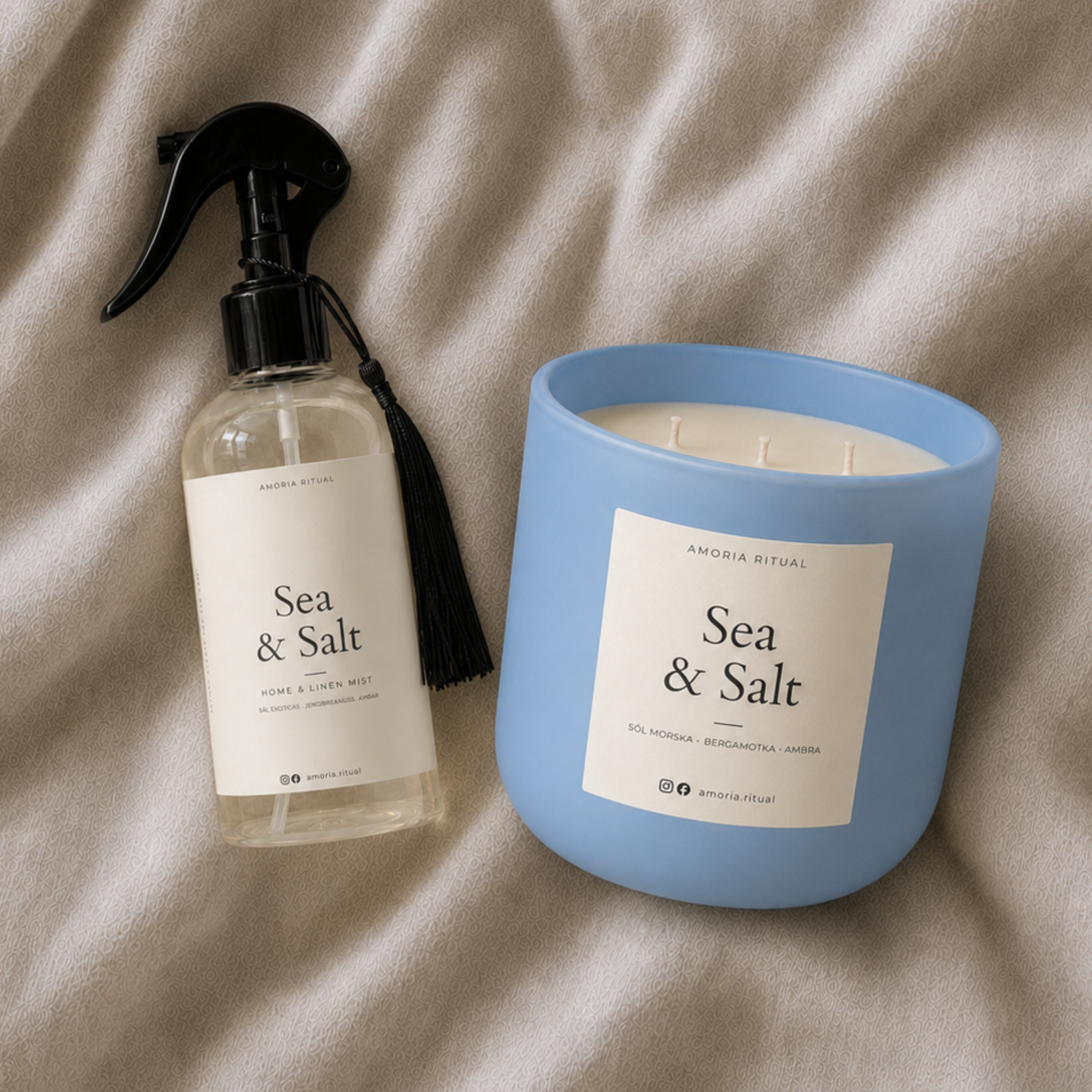 ZESTAW Home spray 250ml + świeca 600ml - SEA & SALT