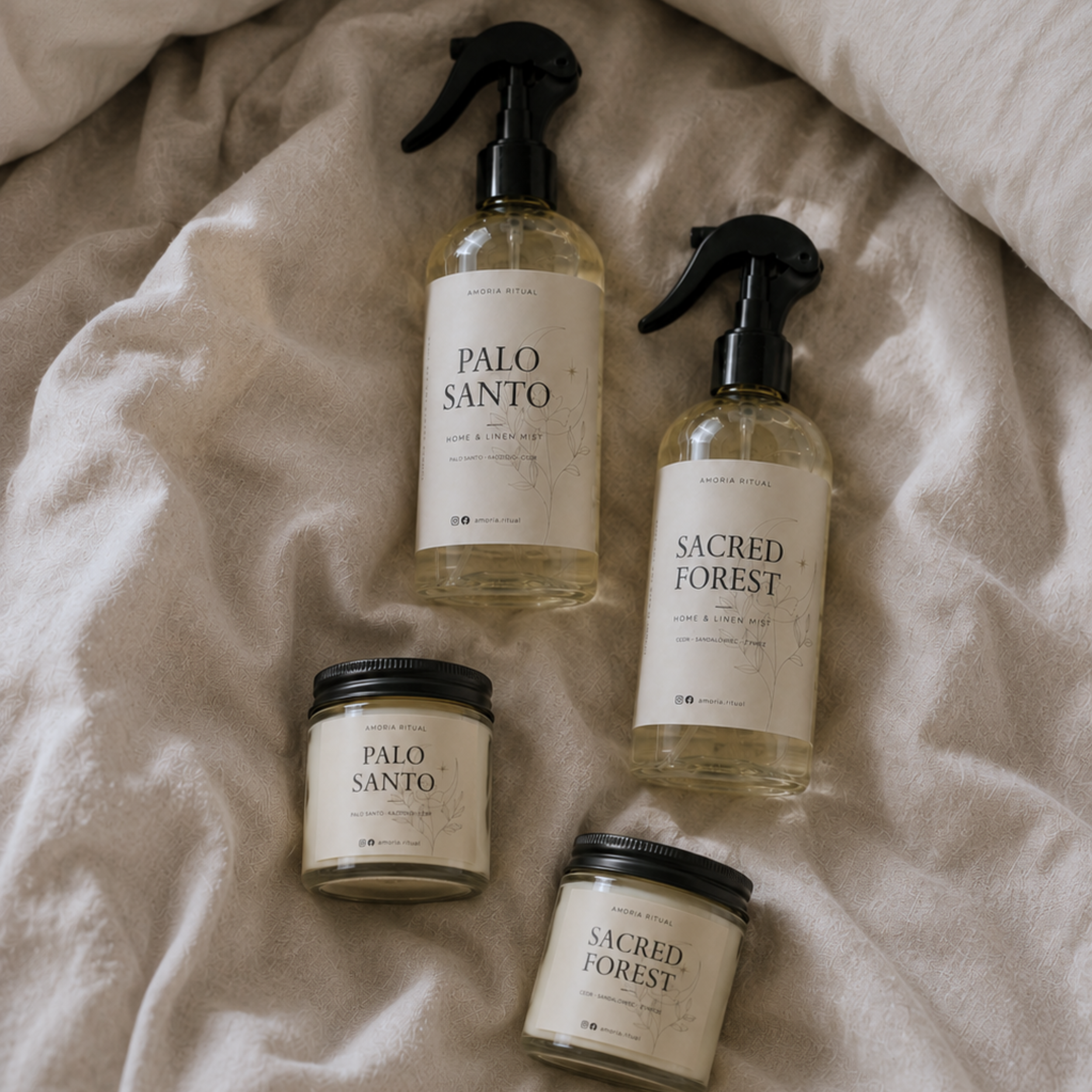 ZESTAW Home spray x 2 + świeca x 2| PALO SANTO i SACRED FOREST