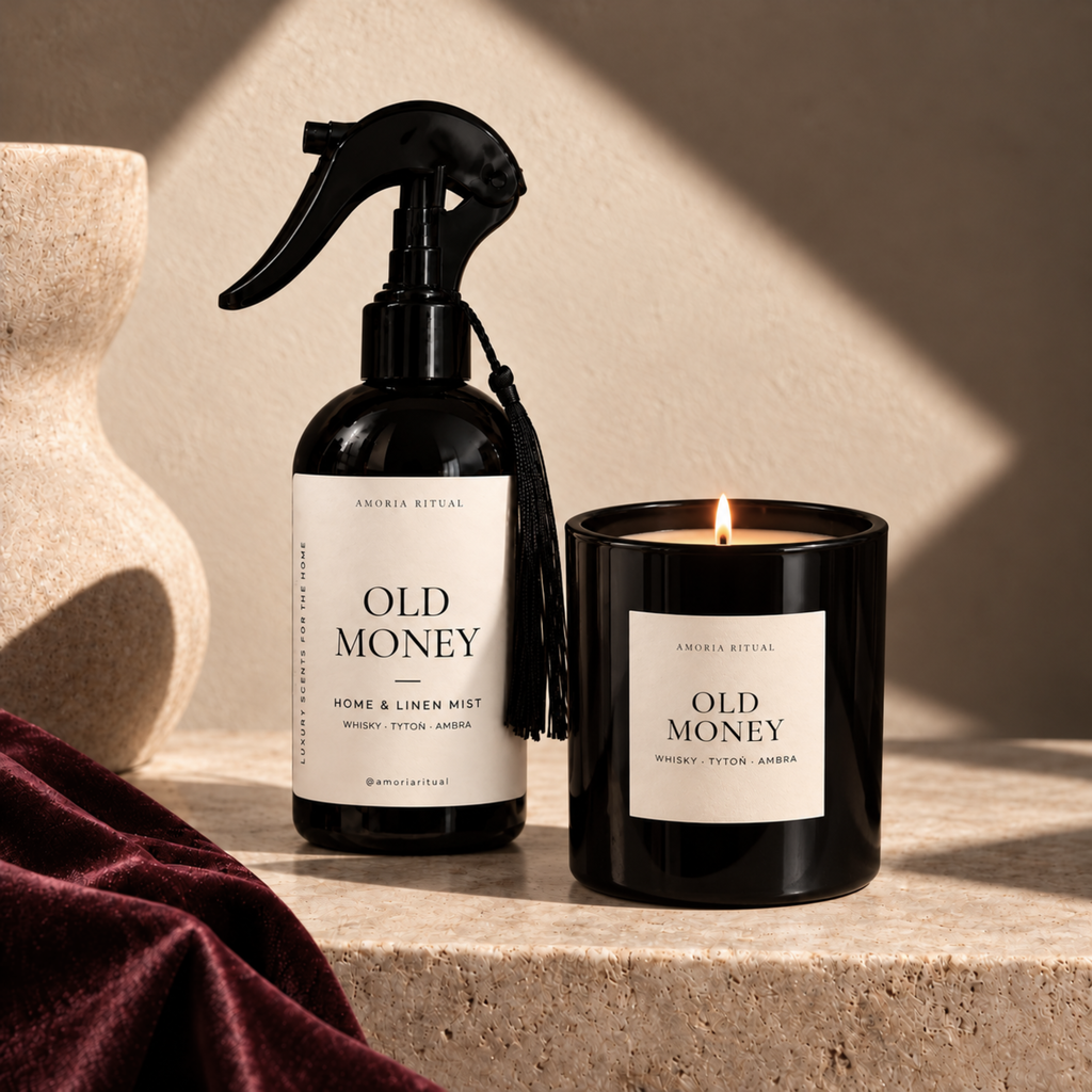 Zestaw OLD MONEY – świeca 280 ml + home spray 250 ml