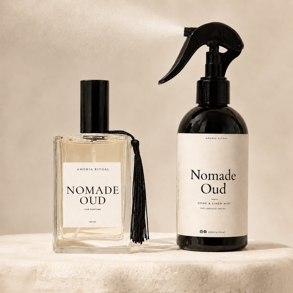 ZESTAW Car Perfume + Home Spray 250ml  AMORIA | NOMADE OUD