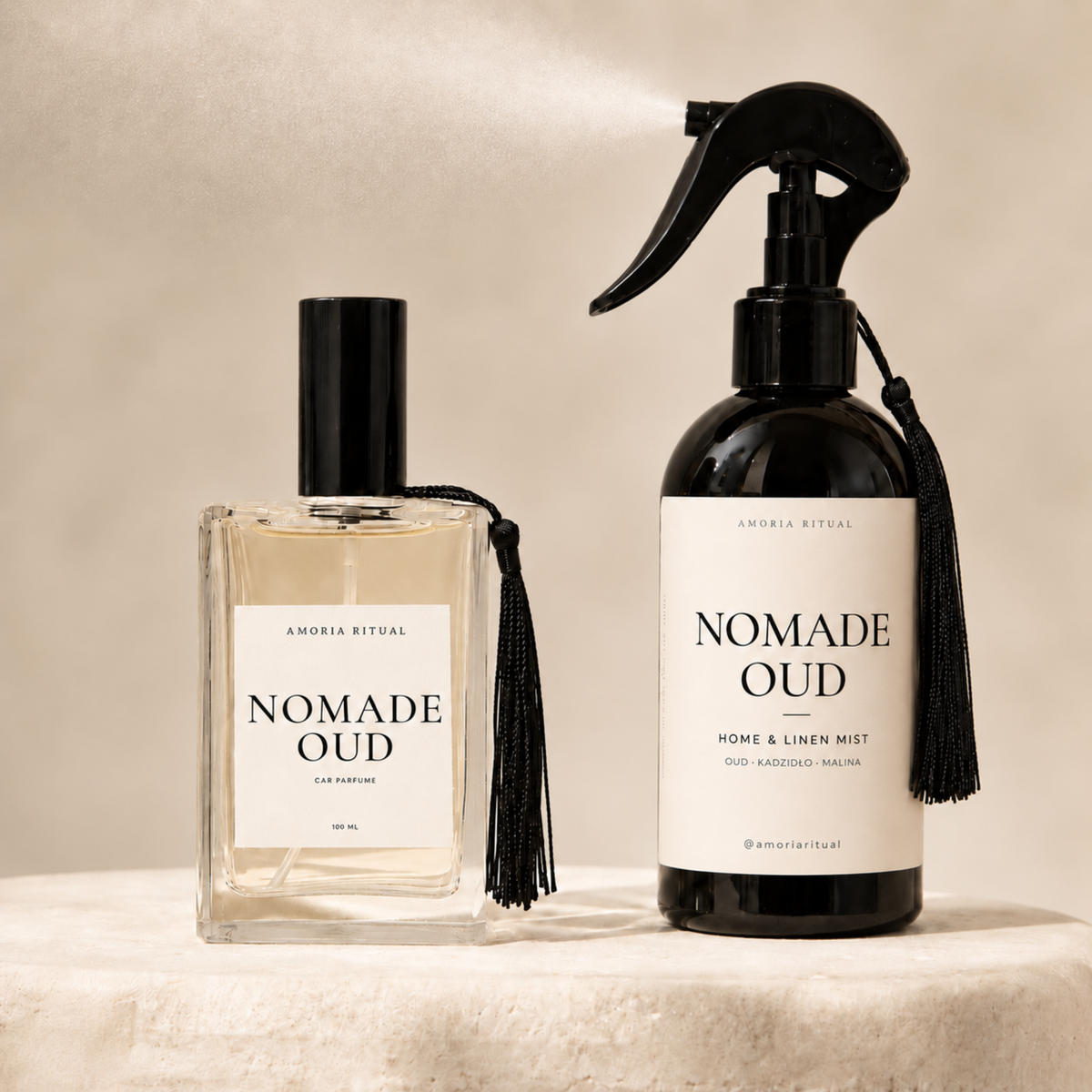 ZESTAW Car Perfume + Home Spray 250ml  AMORIA | NOMADE OUD