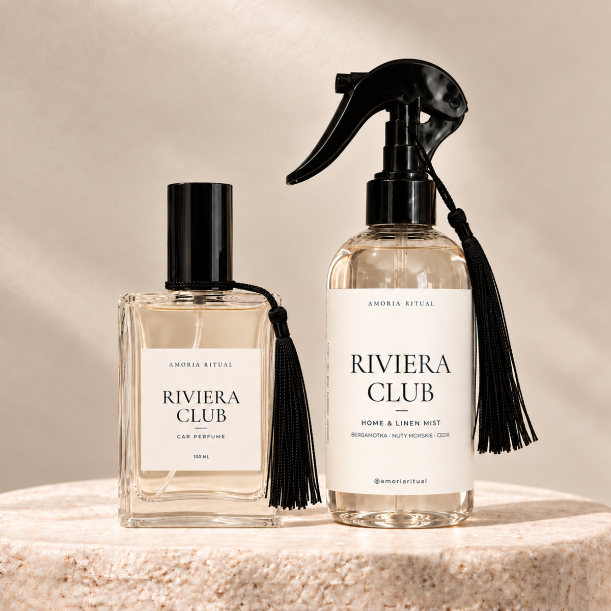 ZESTAW Car Perfume + Home Spray 250ml  AMORIA | RIVIERA CLUB