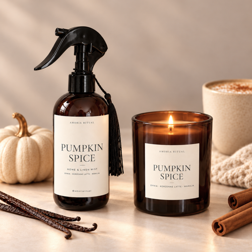 Zestaw home spray i świeca 280 ml Pumpkin Spice – Amoria