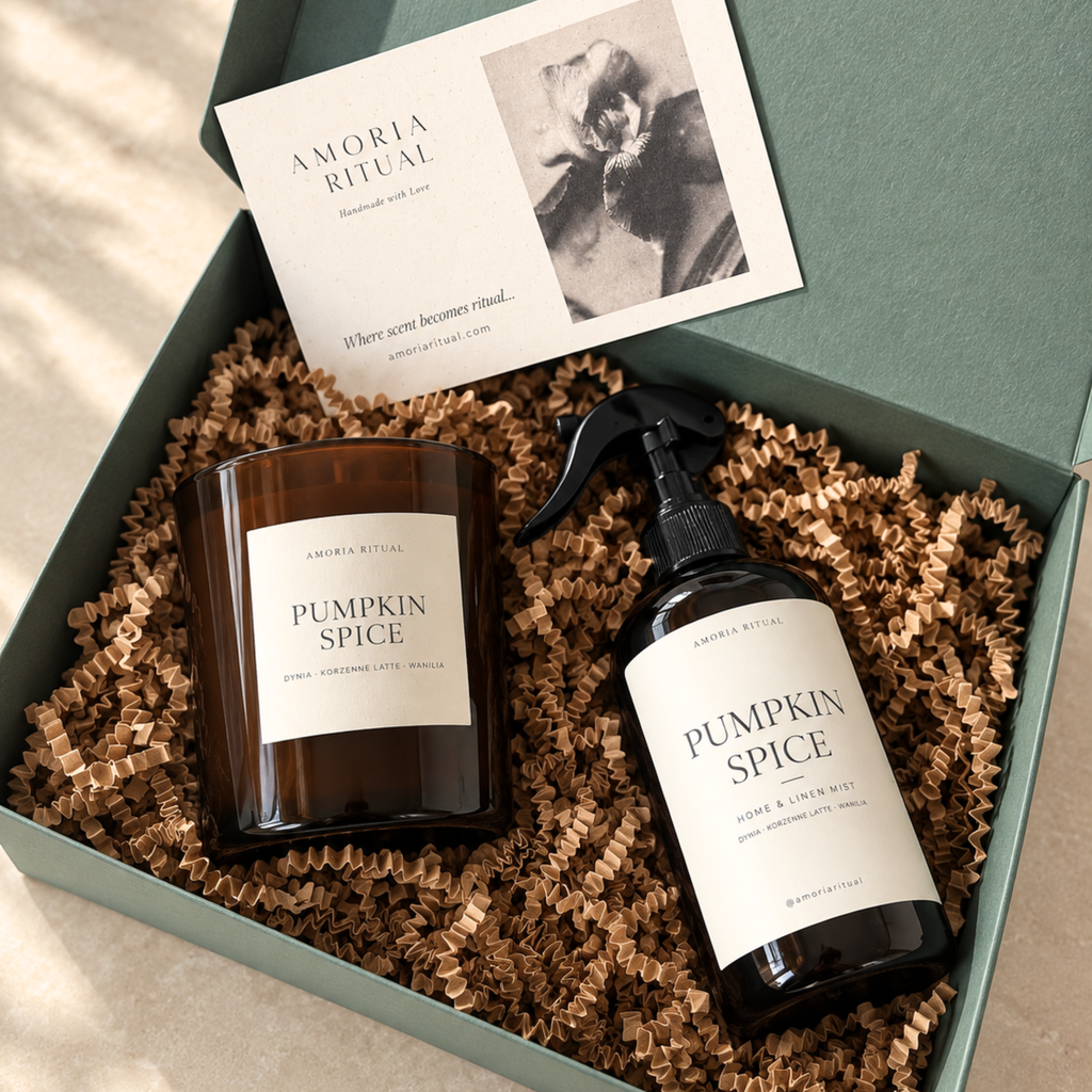 Zestaw Home Spray + świeca 280 ml AMORIA | Pumpkin Spice