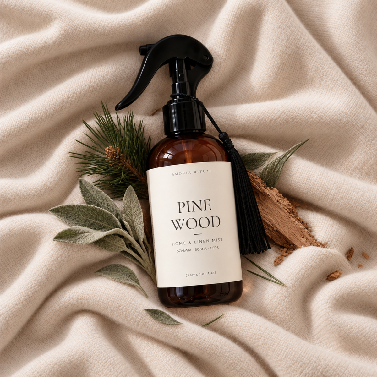 Luksusowy zapach do wnętrz AMORIA | PINE WOOD – home spray 250ml