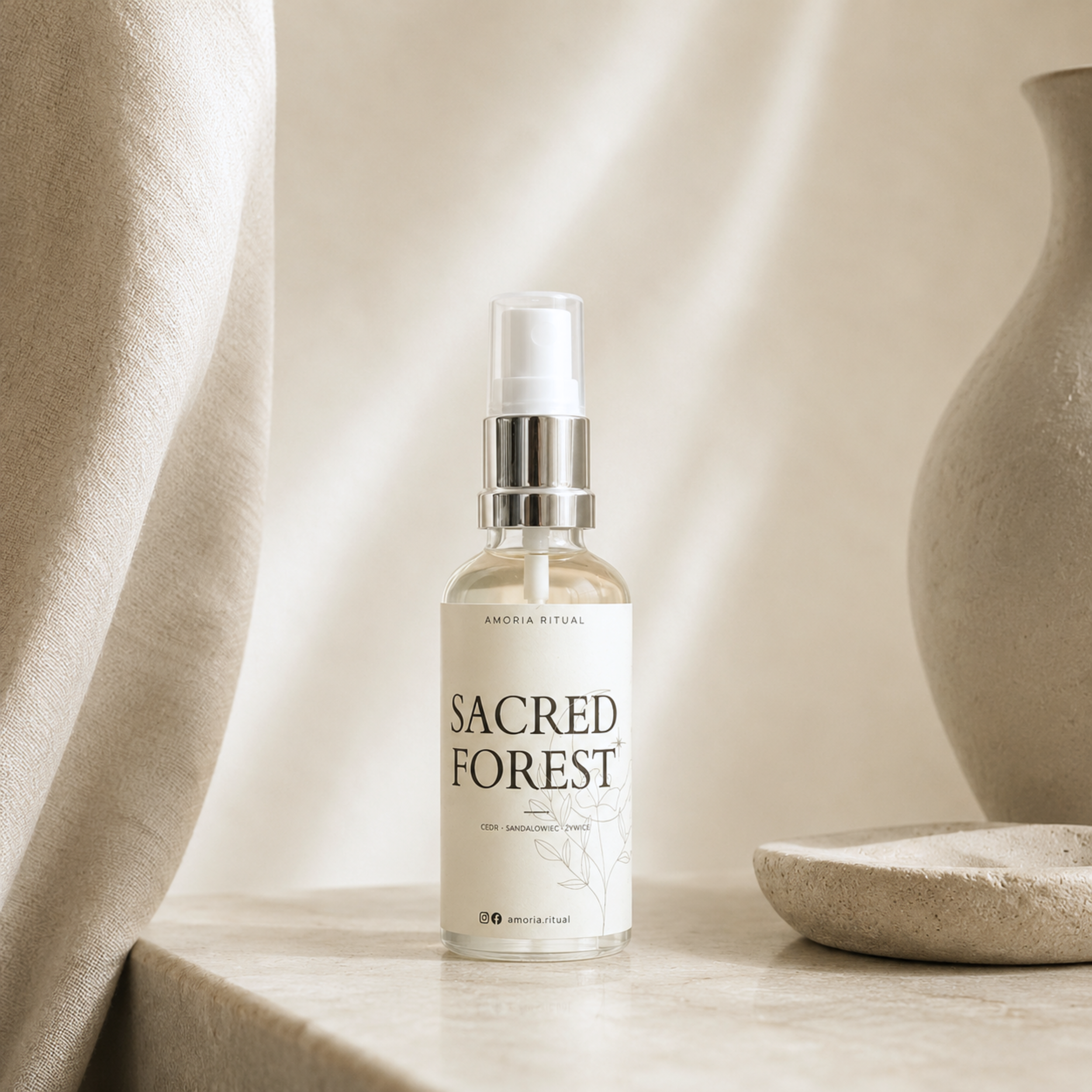 Luksusowy zapach do wnętrz AMORIA | SACRED FOREST – home spray 50ml